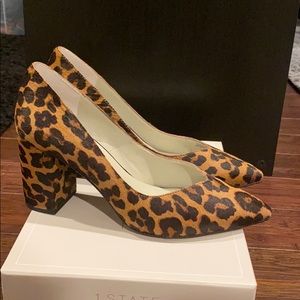 1 State Block Heel Leopard Pump